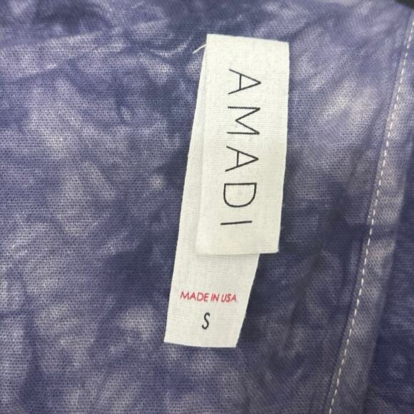 Amadi Anthropologie Hilde Double Breasted Linen Blend Tie Die Blazer Small - Picture 9 of 11